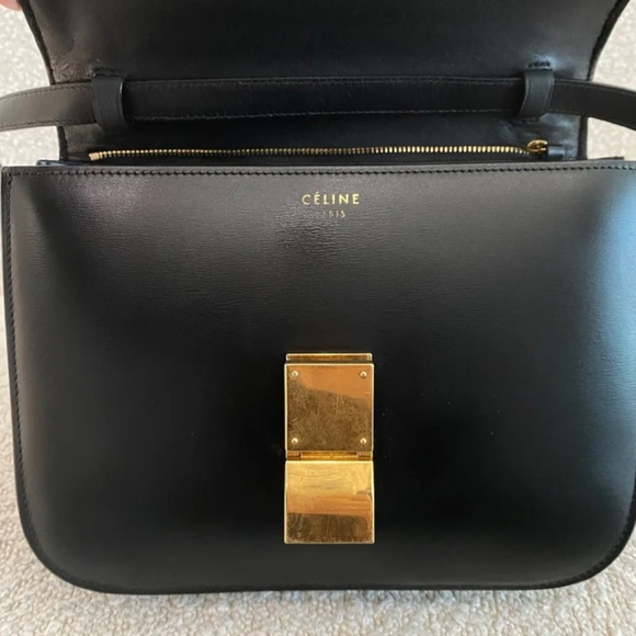 Authentic Celine Medium Smooth Calfskin Box Bag Black - Picture 16 of 16